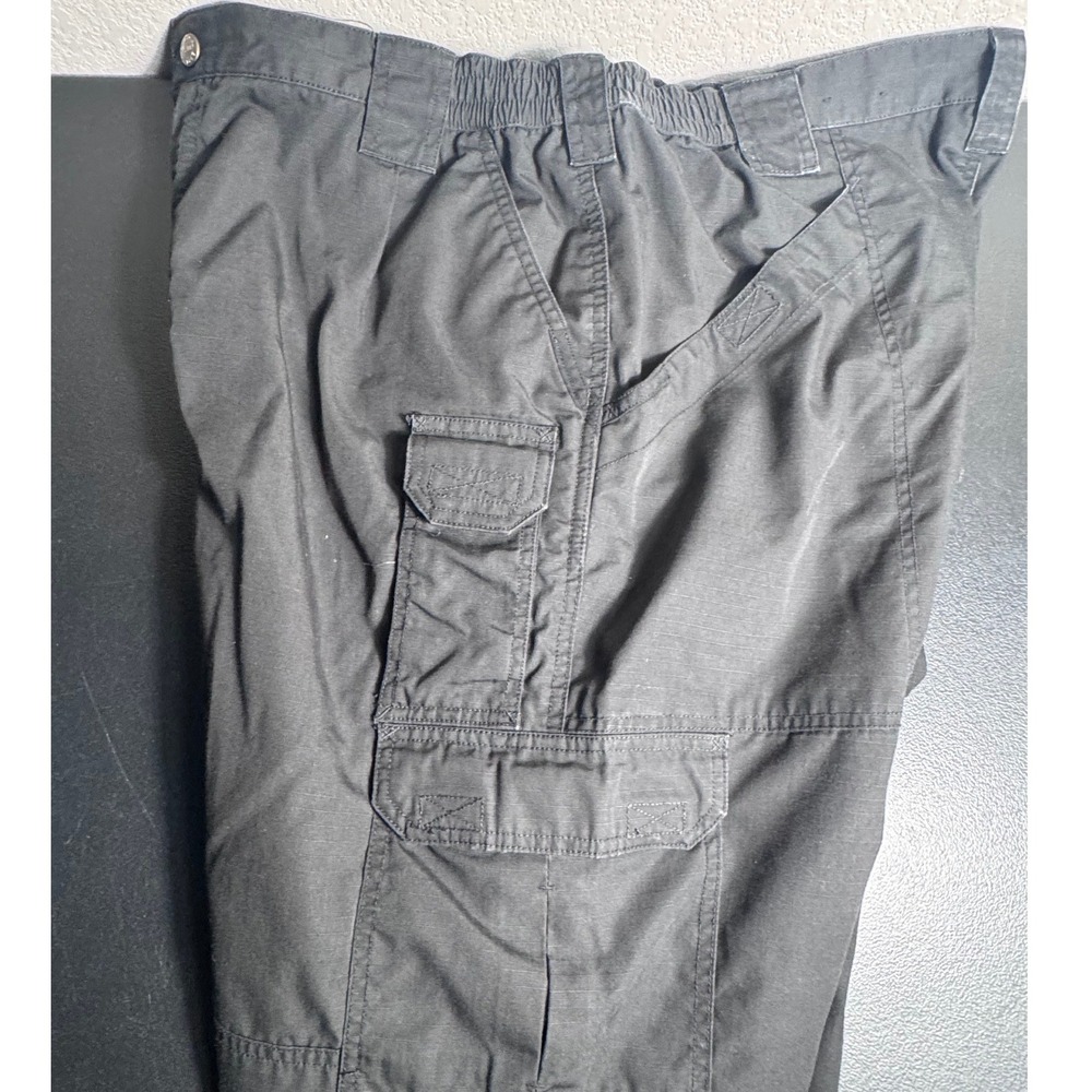 5.11 Tactical Taclite Pro Pants Mens 40x30 Black Ripstop Cargo Work Trousers - Picture 5 of 8